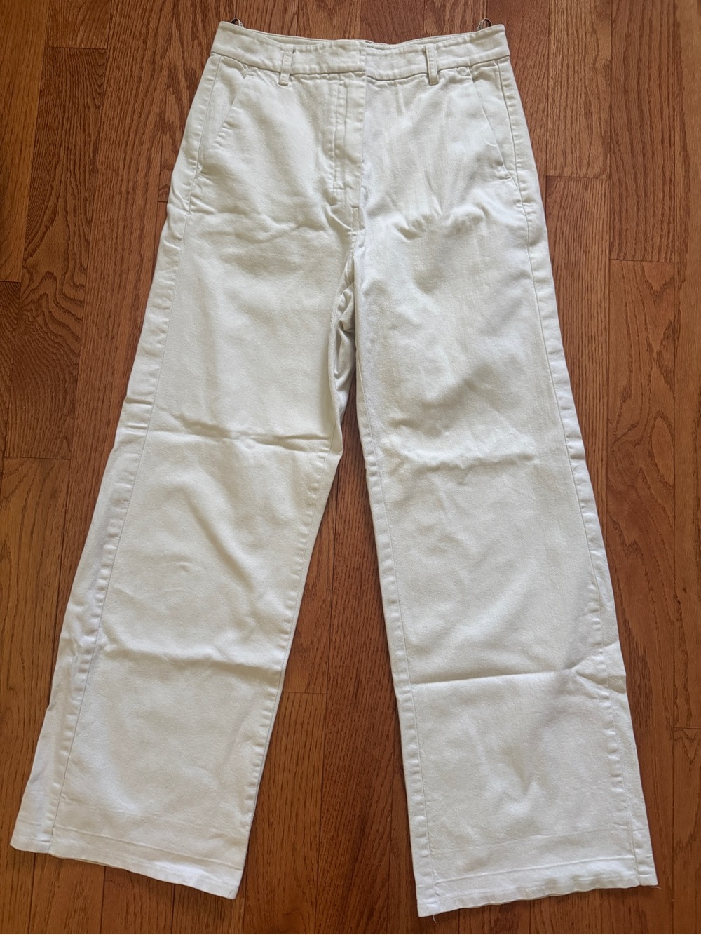 'S Max Mara Design For Easy Living Wide Leg Trousers Cream White US 6